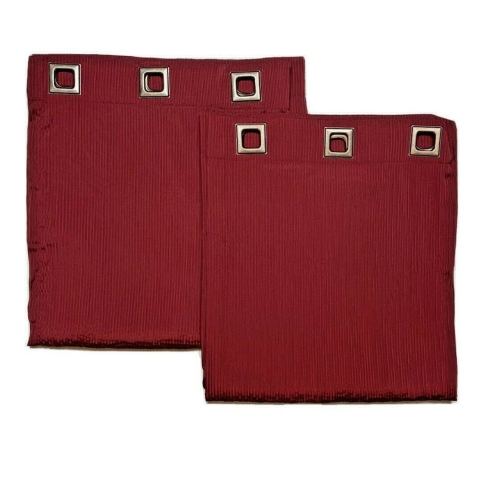 2 Luxury Red Curtains Panels Drapes 96" Ribbed